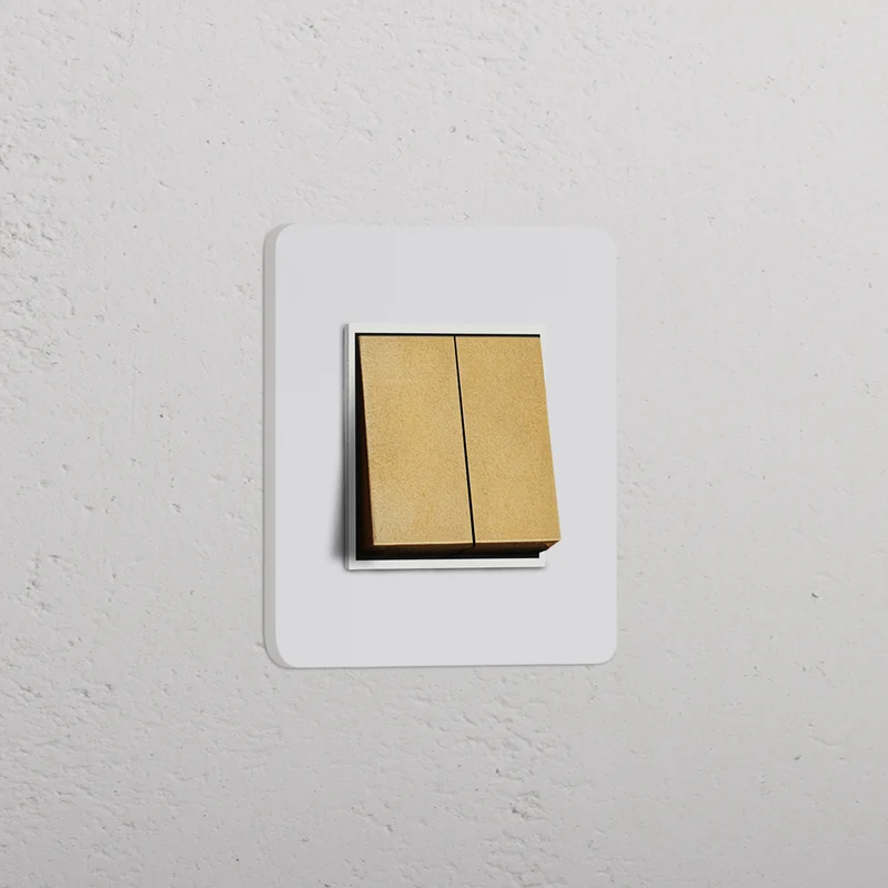 Grove Single 2x Rocker Switch – Paintable Antique Brass | White