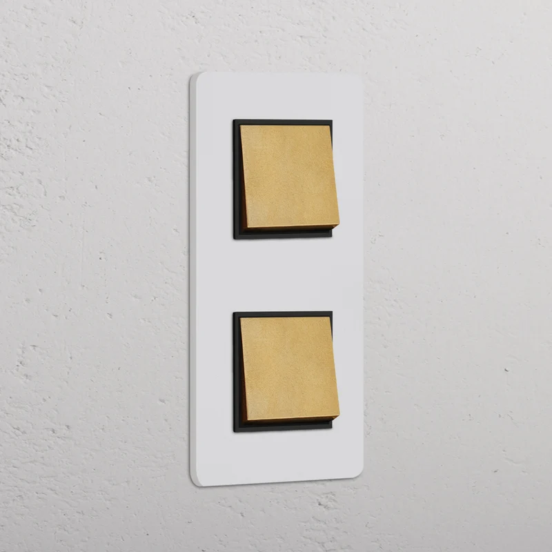 Grove Double 2x Vertical Rocker Switch – Paintable Antique Brass | Black
