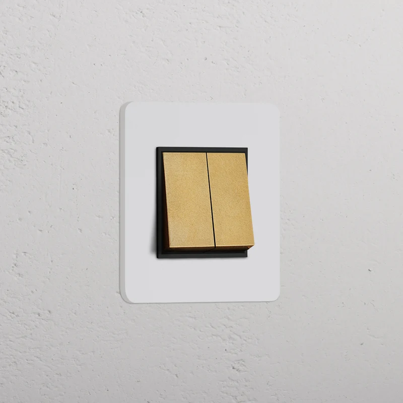 Grove Single 2x Rocker Switch – Paintable Antique Brass | Black