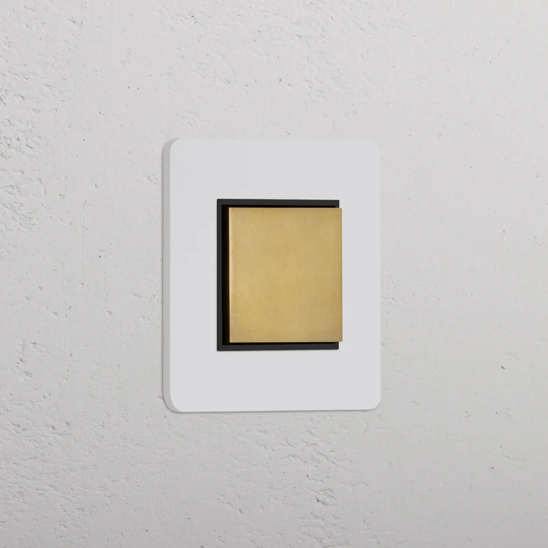Grove Single Centre Retractive Rocker Switch – Paintable Antique Brass | Black