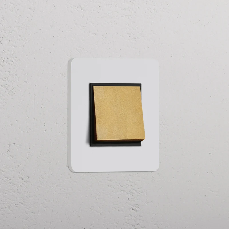 Grove Single Rocker Switch – Paintable Antique Brass | Black