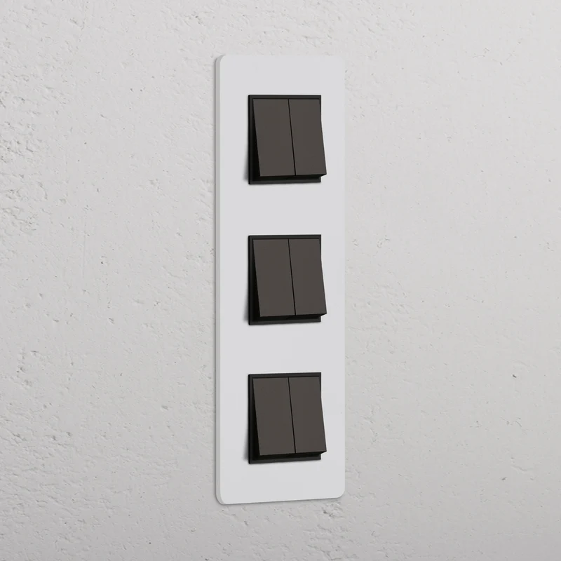 Grove Triple 6x Vertical Rocker Switch – Paintable Bronze | Black