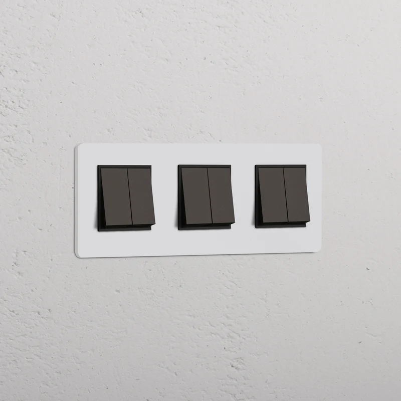 Grove Triple 6x Rocker Switch – Paintable Bronze | Black