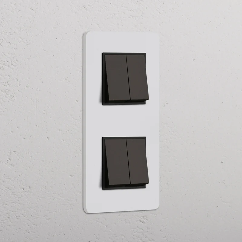 Grove Double 4x Vertical Rocker Switch – Paintable Bronze | Black