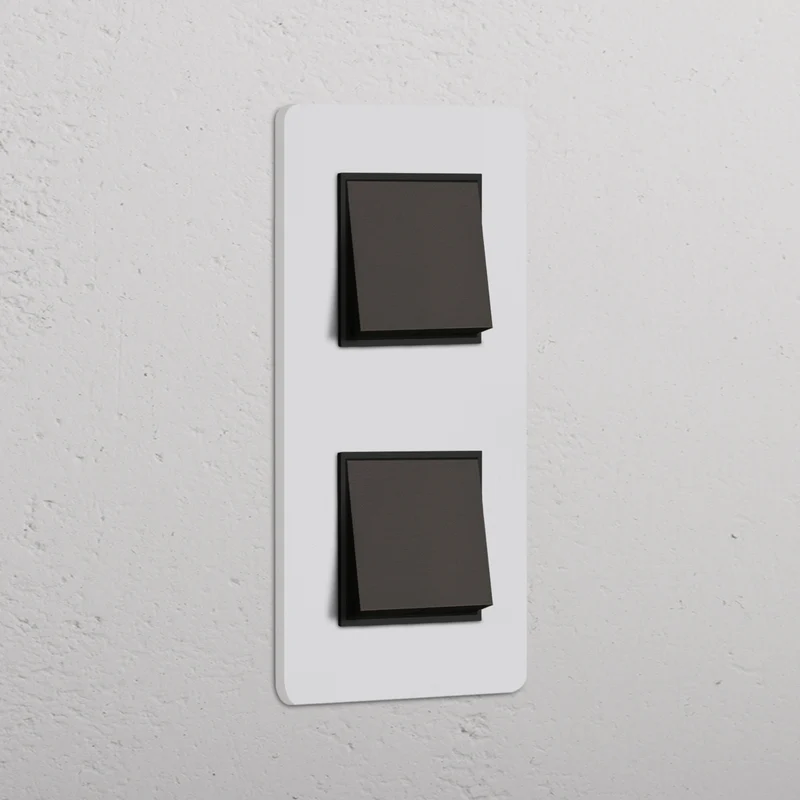 Grove Double 2x Vertical Rocker Switch – Paintable Bronze | Black