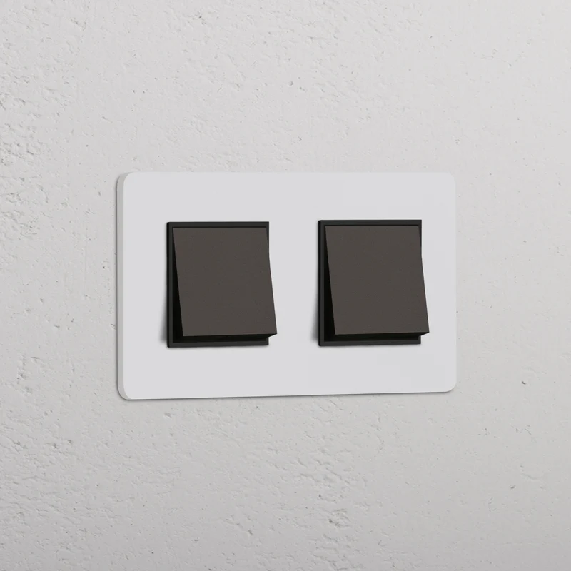 Grove Double 2x Rocker Switch – Paintable Bronze | Black