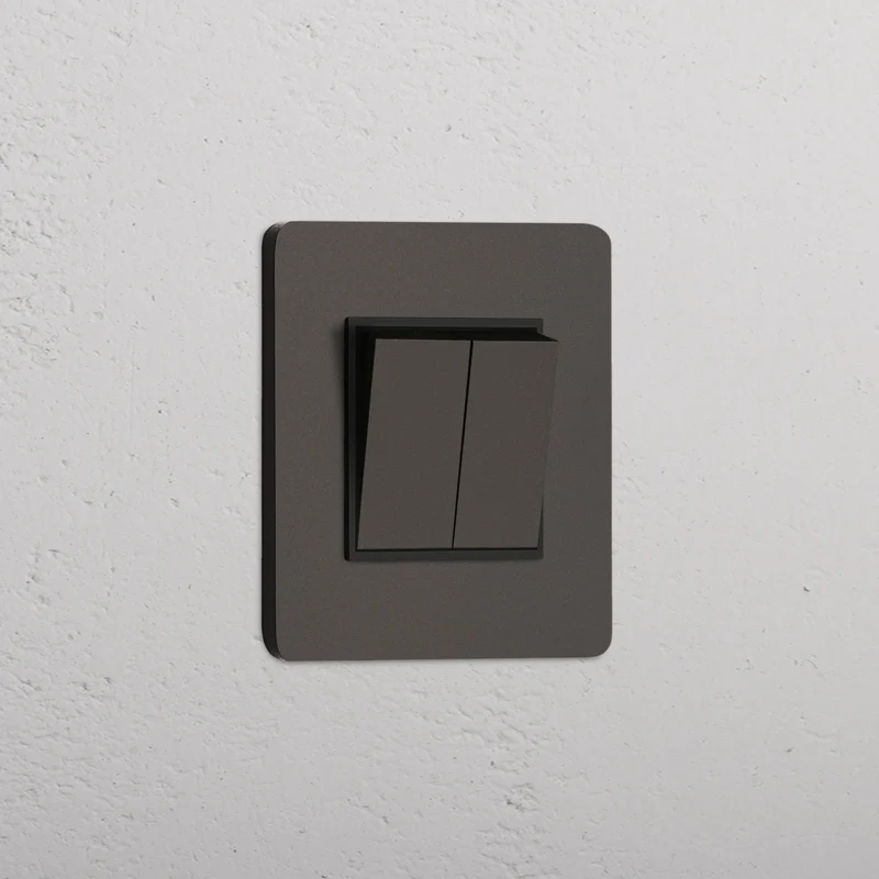 Grove Single 2x Retractive Rocker Switch - Bronze | Black
