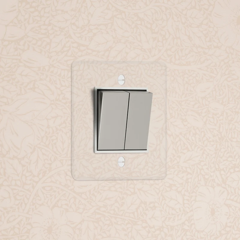 Kew Single 2x Retractive Rocker Switch - Clear Polished Nickel | White