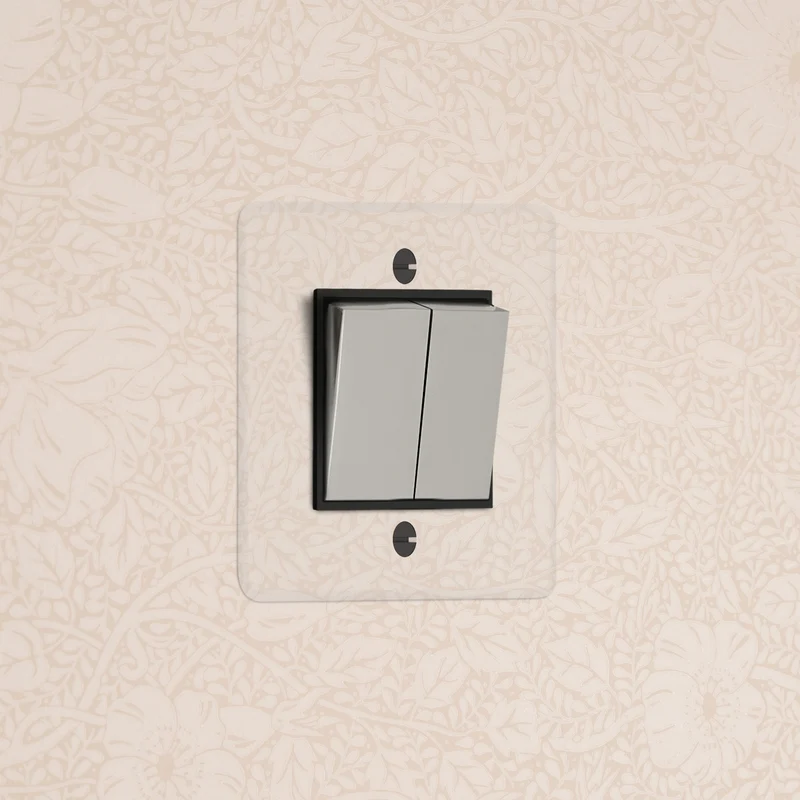 Kew Single 2x Retractive Rocker Switch - Clear Polished Nickel | Black