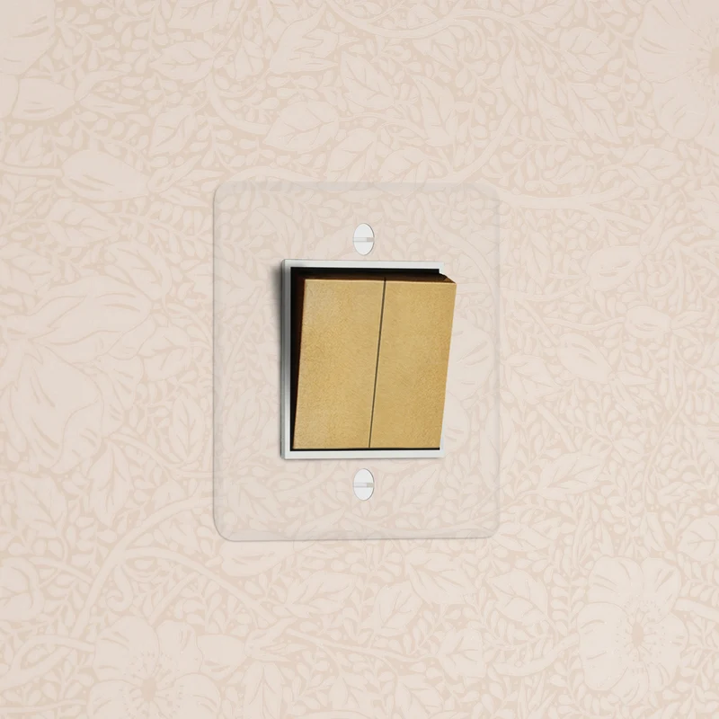 Kew Single 2x Retractive Rocker Switch - Clear Antique Brass | White
