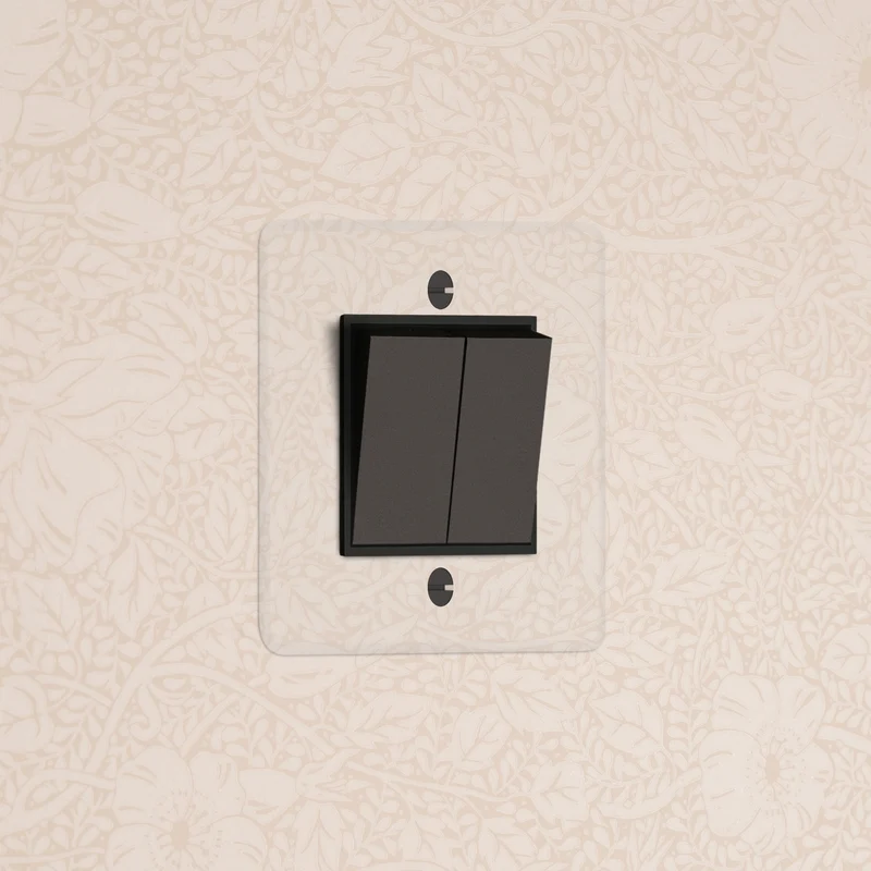 Kew Single 2x Retractive Rocker Switch - Clear Bronze | Black
