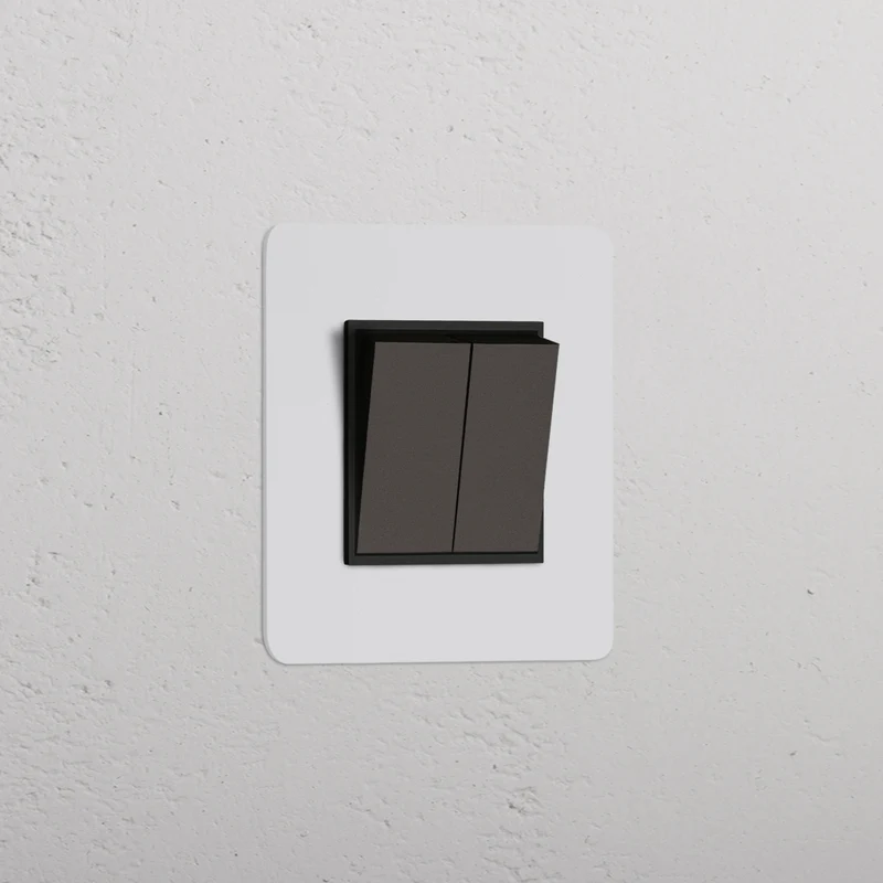 Kew Single 2x Retractive Rocker Switch - Paintable Bronze | Black