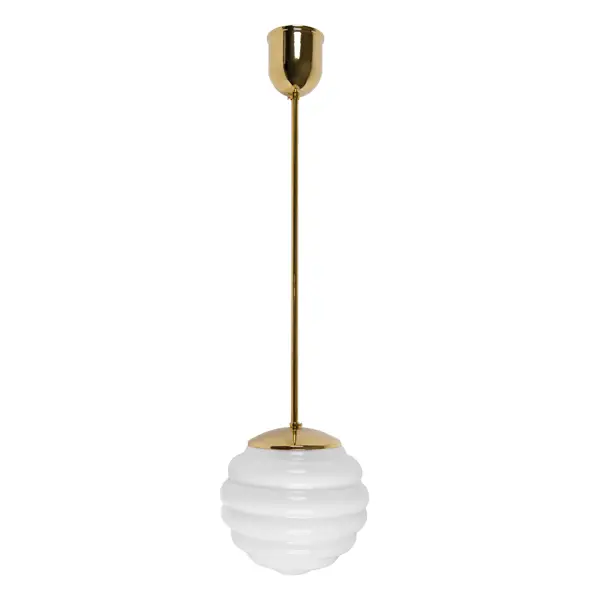 Lampa Bikupa, liten vit mässing, lång