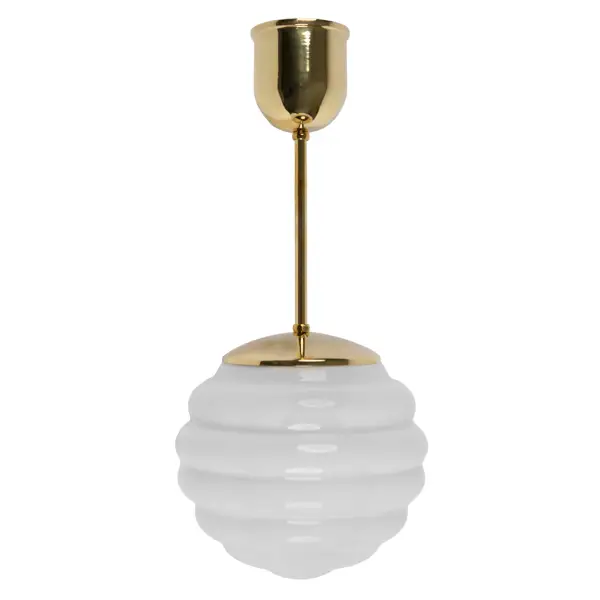Lampa Bikupa, liten vit, mässing, kort