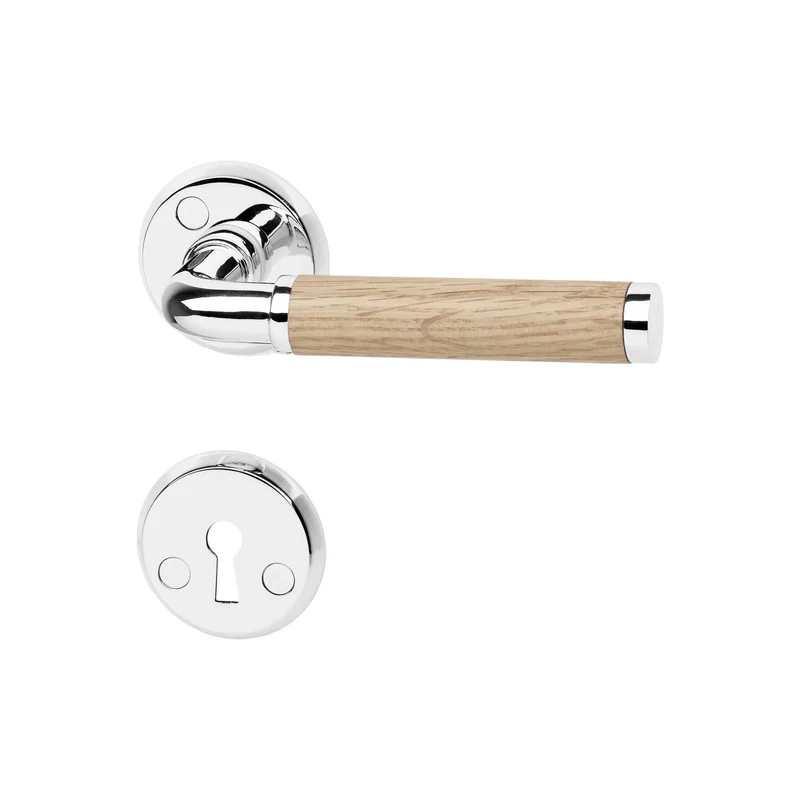 A365 | Dörrhandtag i Blank Krom / Ek