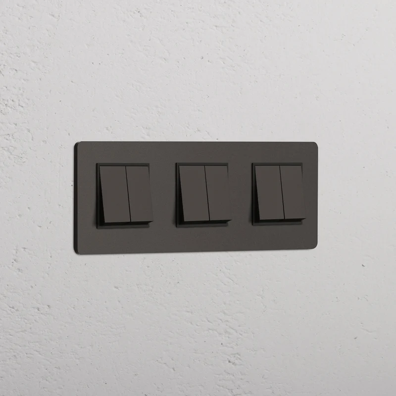 Grove Triple 6x Rocker Switch - Bronze | Black