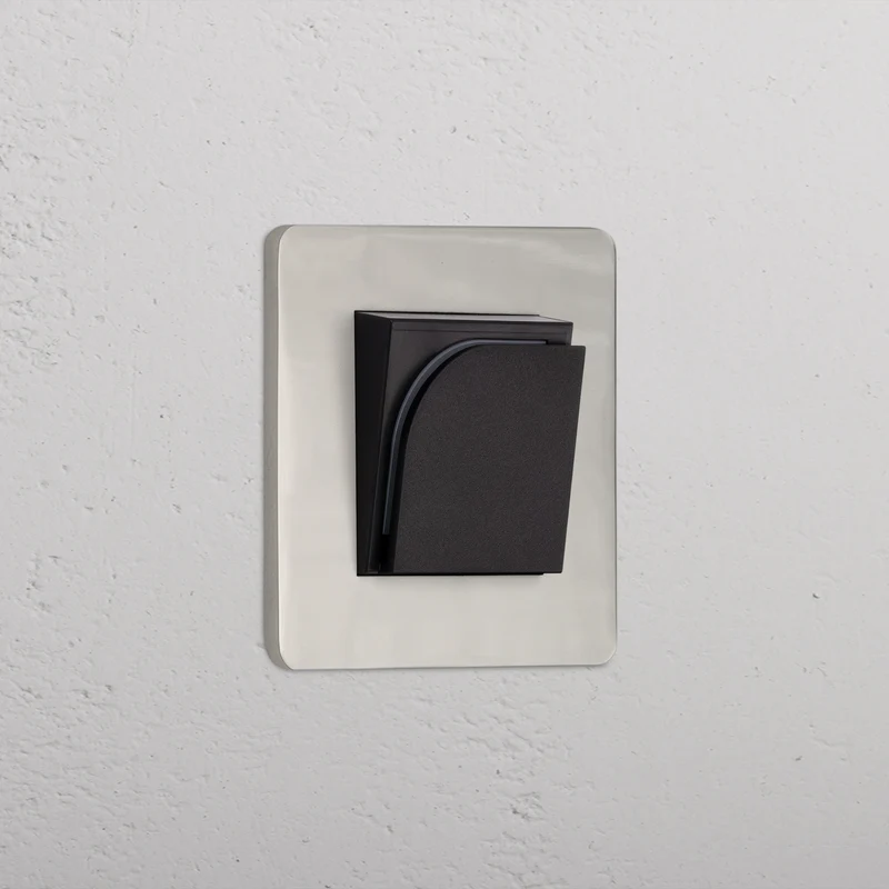 Grove Single Hotel Key Card Switch - Polished Nickel | Black