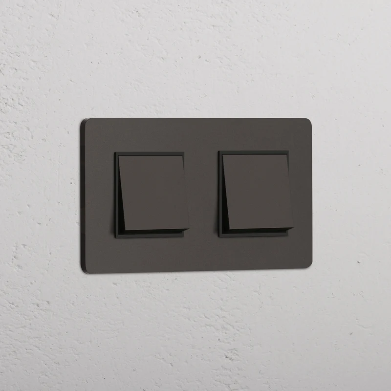 Grove Double 2x Rocker Switch - Bronze | Black