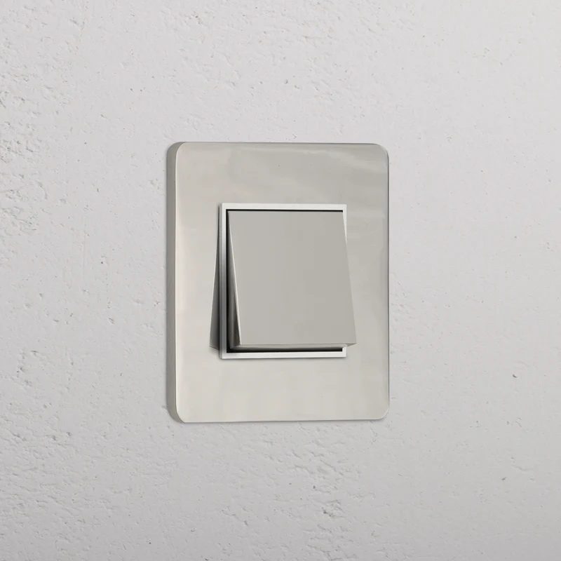 Grove Single Intermediate Rocker Switch - Polished Nickel | White