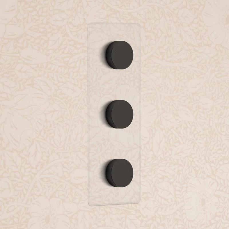 Kew Triple 3x Vertical Multiway Dimmer Switch - Clear Bronze
