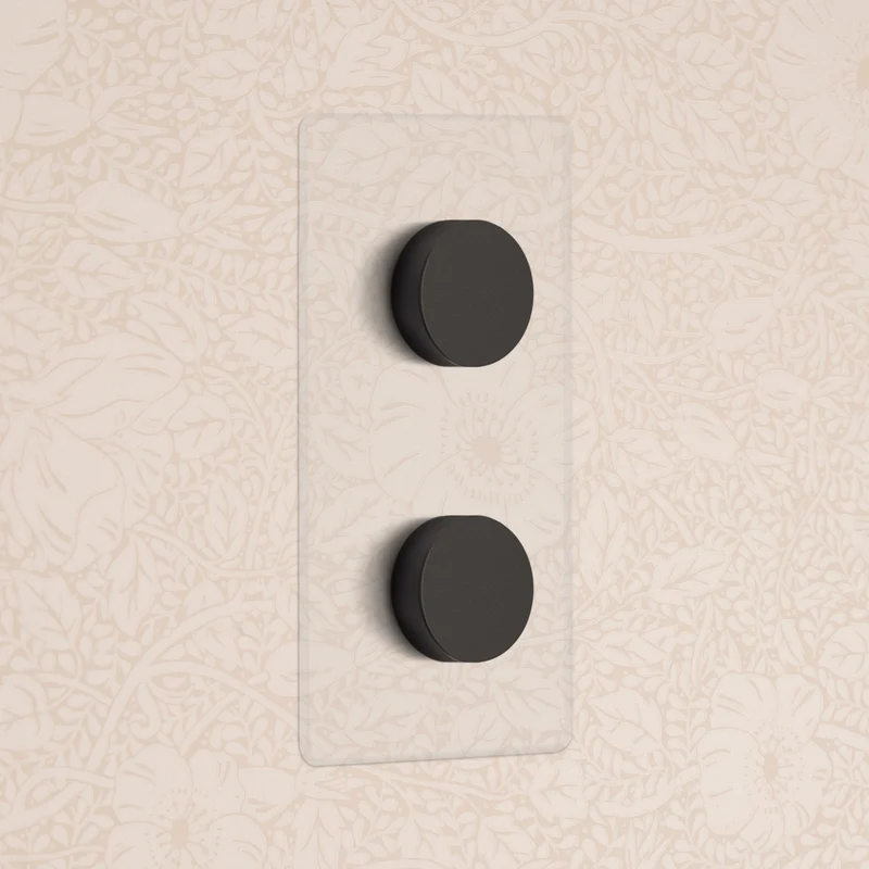 Kew Double 2x Vertical Multiway Dimmer Switch - Clear Bronze