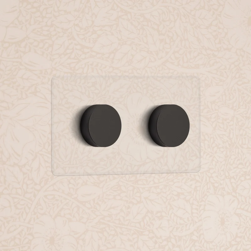 Kew Double 2x Multiway Dimmer Switch - Clear Bronze