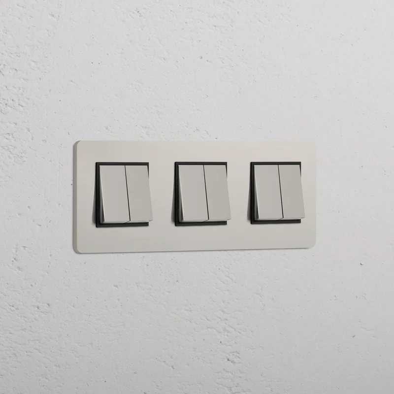 Grove Triple 6x Rocker Switch - Polished Nickel | Black