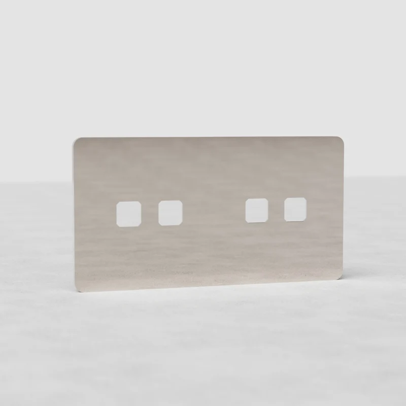 Grove Double 4x Switch Plate - Polished Nickel