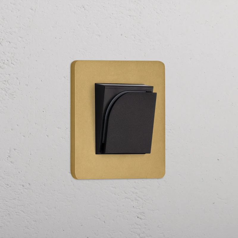 Grove Single Hotel Key Card Switch - Antique Brass | Black