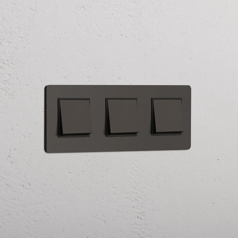 Grove Triple 3x Rocker Switch - Bronze | Black