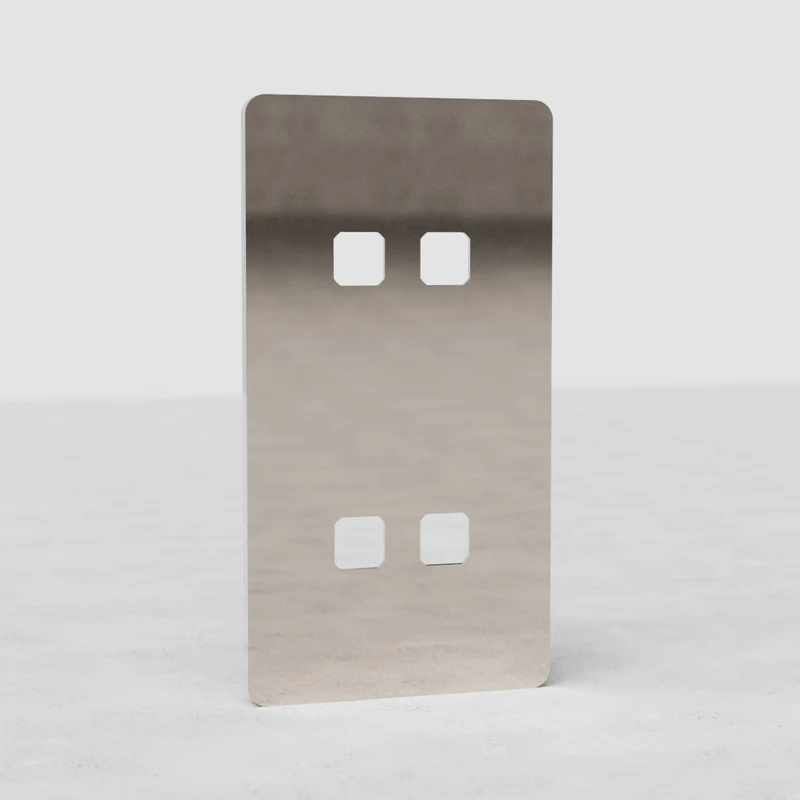 Grove Double 4x Vertical Switch Plate - Polished Nickel