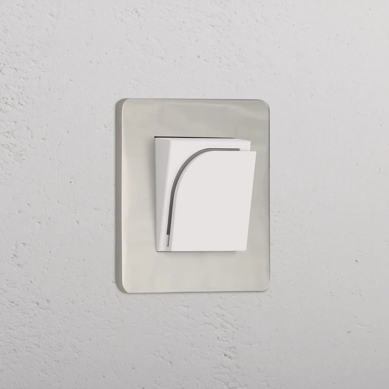 Grove Single Hotel Key Card Switch - Polished Nickel | White