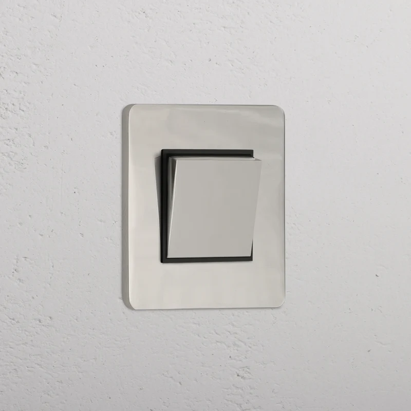 Grove Single Retractive Rocker Switch - Polished Nickel | Black