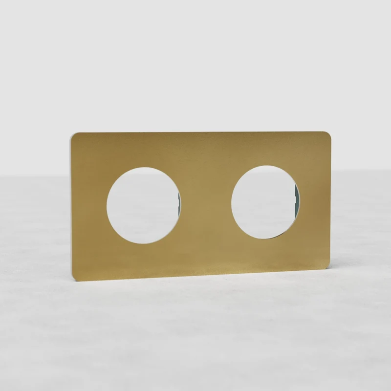 Grove Double 2x Socket Plate - Antique Brass