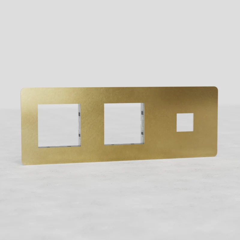 Kew Triple 1x Keystone & 2x 45mm Module Plate - Antique Brass