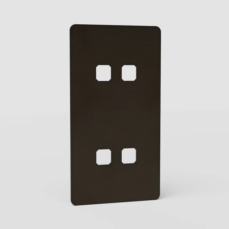 Kew Double 4x Vertical Switch Plate - Bronze