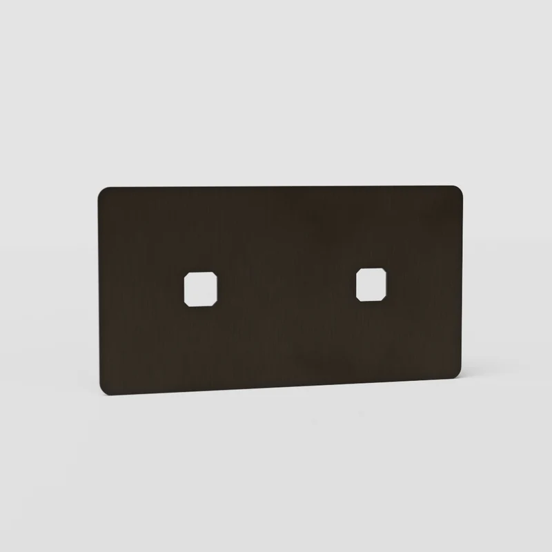 Kew Double 2x Switch Plate - Bronze