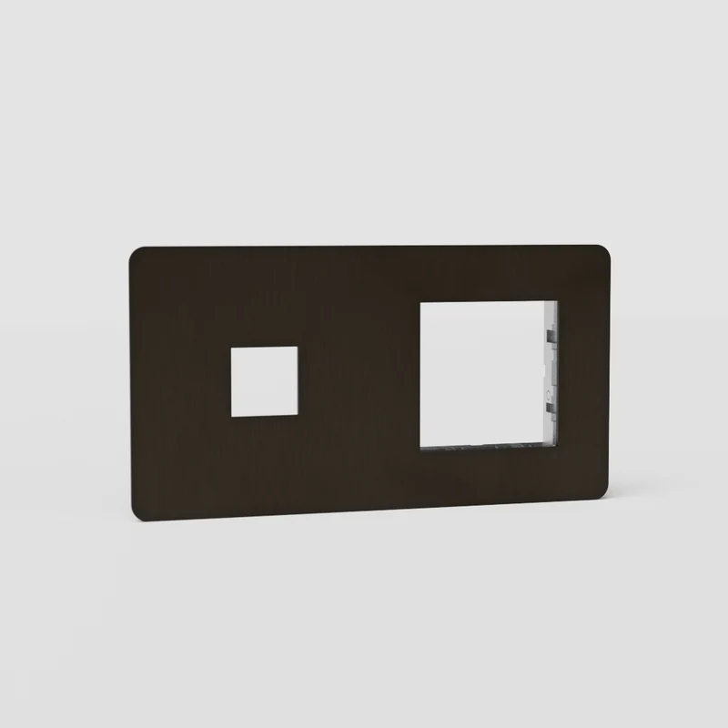 Kew Double 1x Keystone & 1x 45mm Module Plate - Bronze