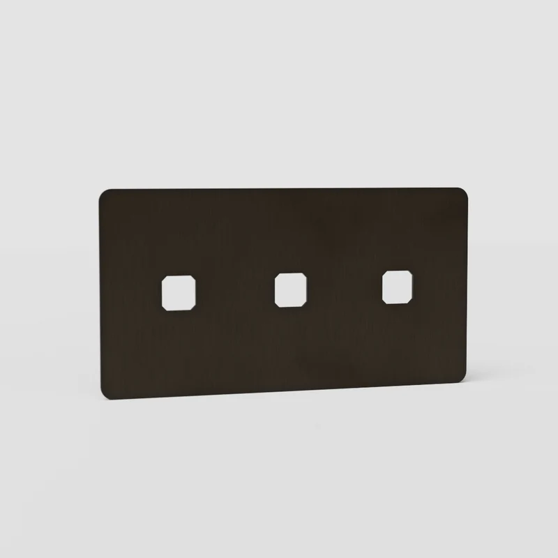Kew Double 3x Switch Plate - Bronze