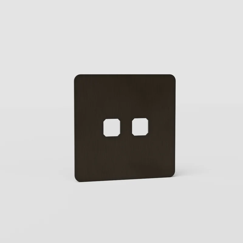 Kew Single 2x Switch Plate - Bronze