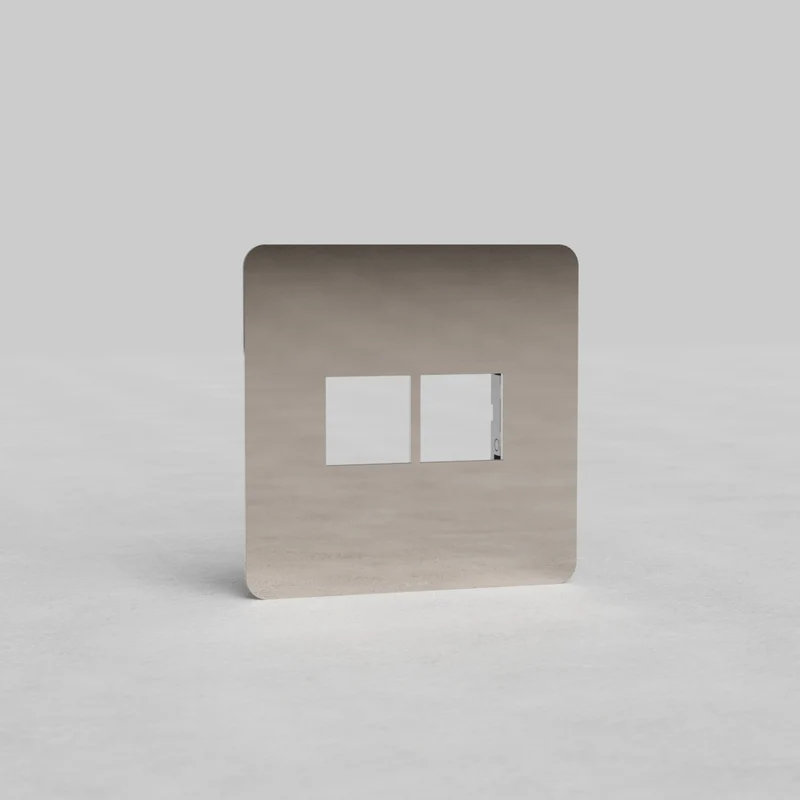 Kew Single 2x Keystone Module Plate - Polished Nickel