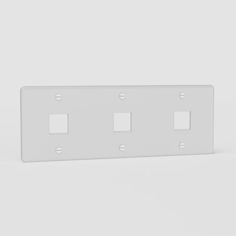 Kew Triple 3x Keystone Module Plate - Clear | White