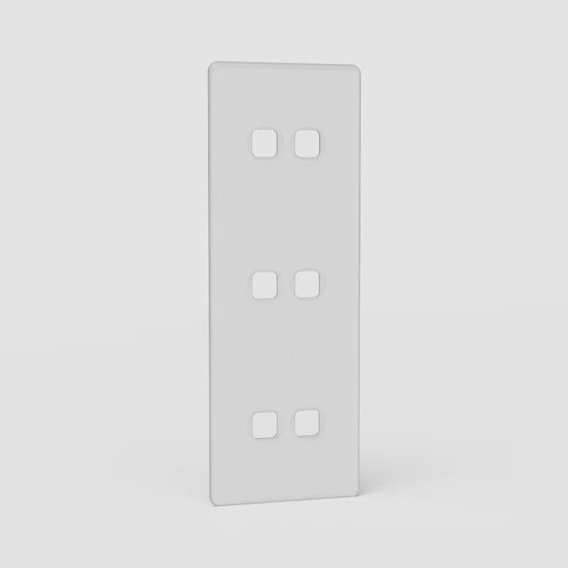 Kew Triple 6x Vertical Switch Plate - Clear