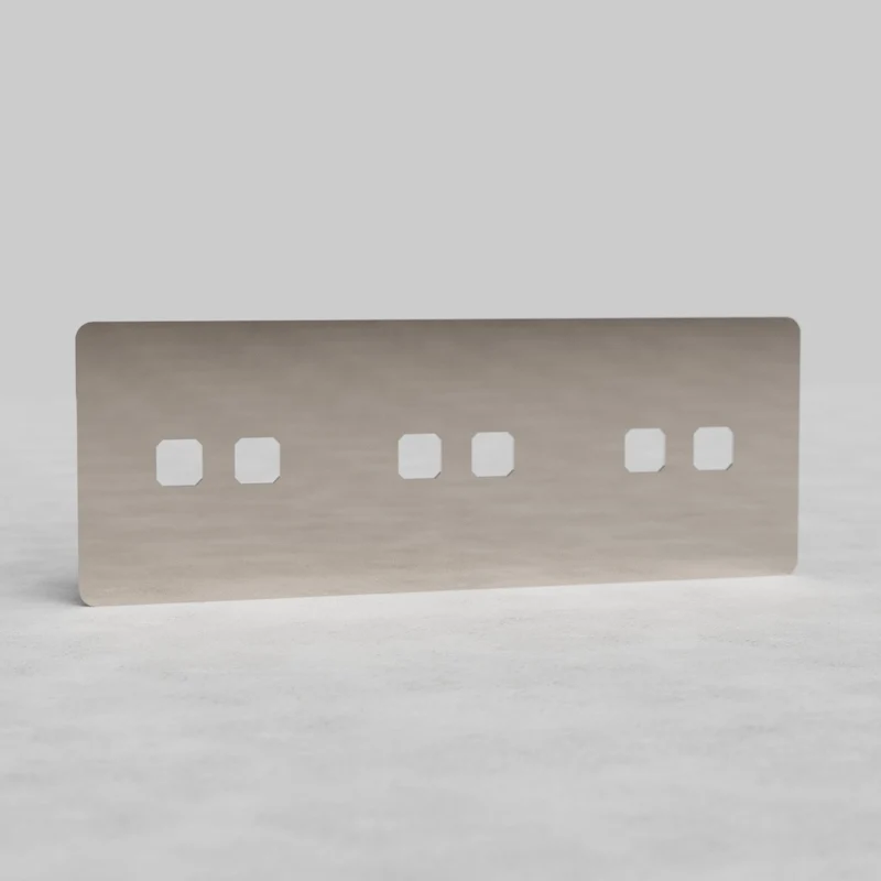 Kew Triple 6x Switch Plate - Polished Nickel