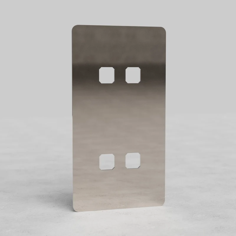 Kew Double 4x Vertical Switch Plate - Polished Nickel