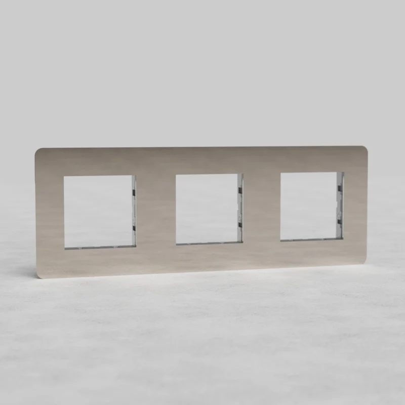 Kew Triple 45mm Module Plate - Polished Nickel
