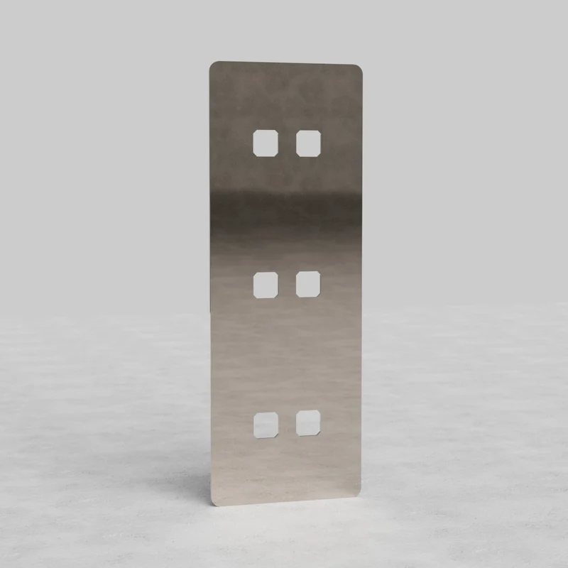 Kew Triple 6x Vertical Switch Plate - Polished Nickel