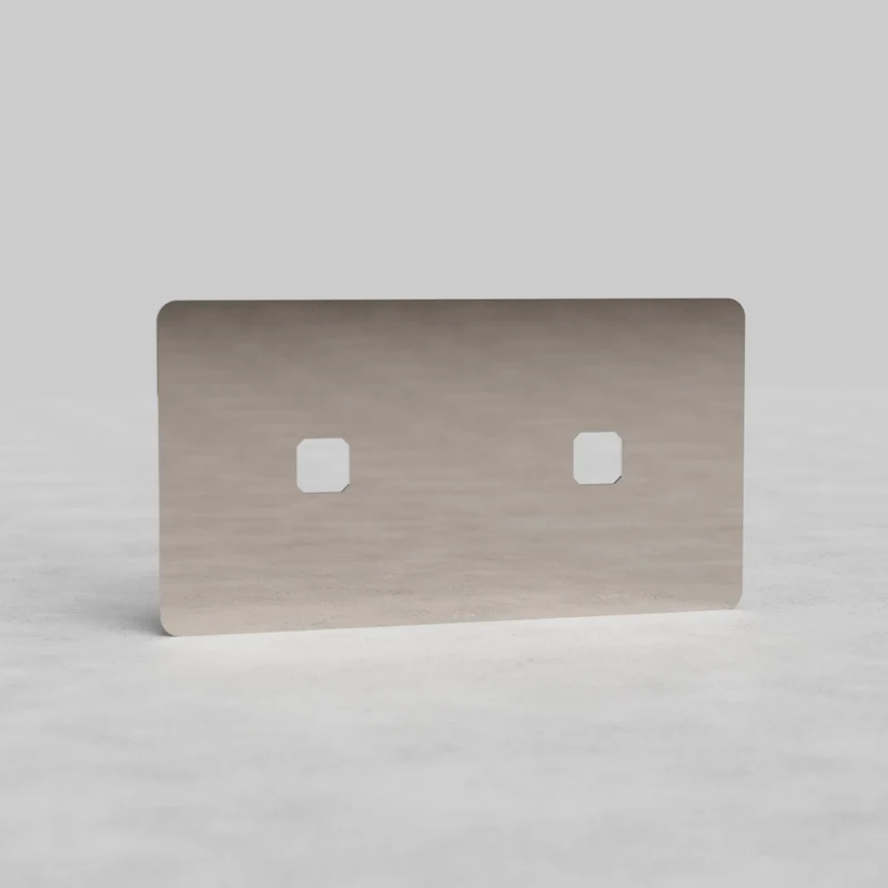 Kew Double 2x Switch Plate - Polished Nickel
