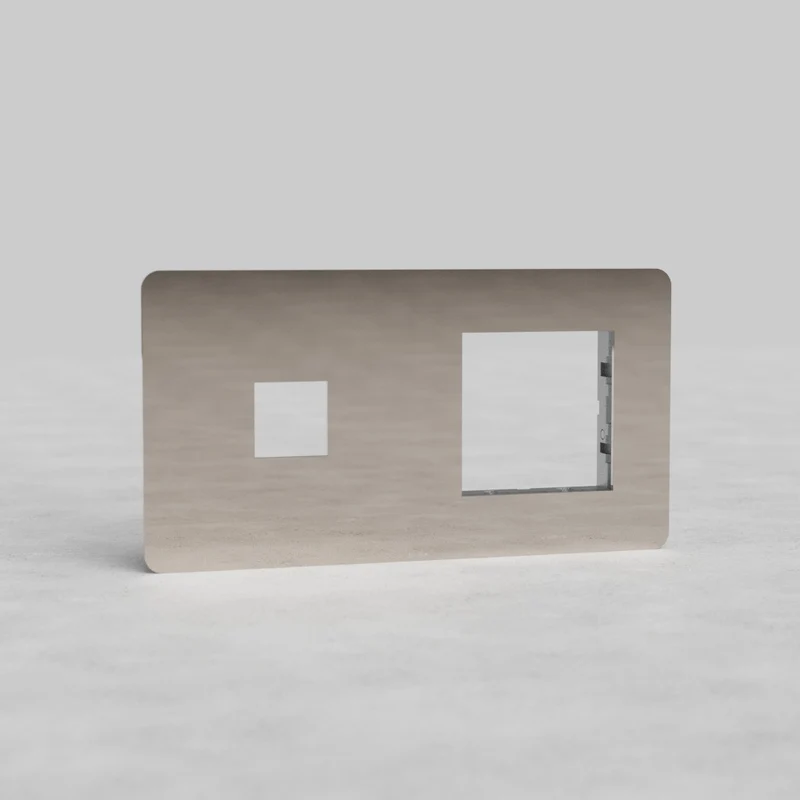 Kew Double 1x Keystone & 1x 45mm Module Plate - Polished Nickel
