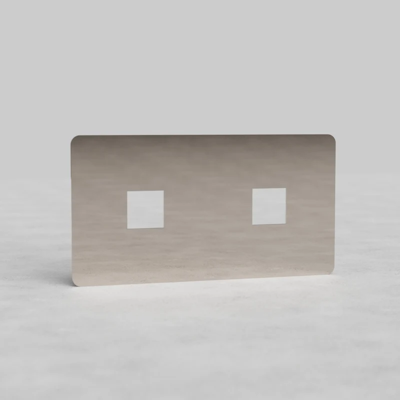 Kew Double 2x Keystone Module Plate - Polished Nickel